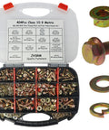 Workhorse 404 Piece Metric Flange Bolt Kit With Matching Nuts And Washers For M6 M8 M10 Sizes In Auto Shops And Weekend Builds Class 10.9 hardware assortment in storage case.