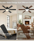 Smooth As Butter 52 Inch Ceiling Fan With Slick App And Remote Controls Featuring Whisper Quiet Motor Six Sleek Blades Dimmable Led Glow for different decor styles.