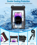 Beefy Capacity Floating Waterproof Phone Pouch for iPhone 17 16 13 12 11 Pro Max and Galaxy S22 S21 with sealing protection.