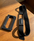 Dual Device Band Adapter Frame For Air To 5.0 Wearables With Interchangeable Nylon Elastic And Silicone Straps For All Day Comfort No Fuss Fit Flexible Arm Placement And Interference Free Monitoring, black PLA adapter with nylon strap
