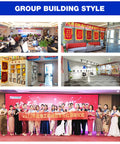 Group Building Style showcasing office spaces and a celebration event for Henan Yu Construction Machinery.