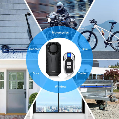 2 Pack Bike Alarm With Remote 113dB Vibration Sensor Anti Theft Alarm System For Electric Bikes Motorcycles Scooters Cars Trailers Golf Carts Mailbox Home Security Waterproof