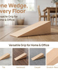 Wood Door Wedge Triangle Stopper Set - 20 Pack Non Slip Door Stops for Office and Bathroom on hardwood floor.