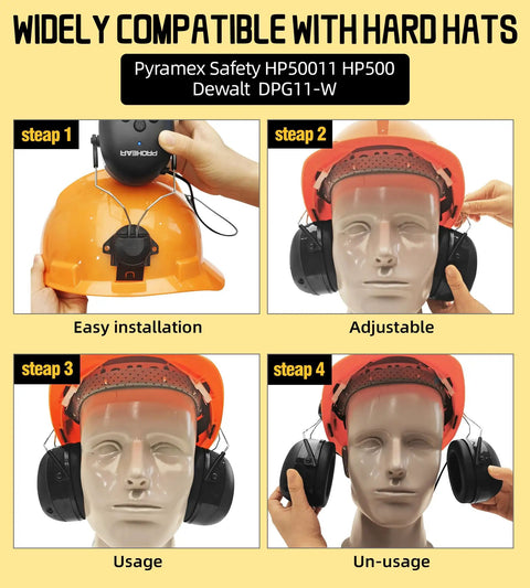 Hard Hat Compatible Bluetooth Hearing Protection Earmuffs With Noise Canceling Mic And 40 Hour Battery Life Built Rock Solid For The Job Site Or Lawn Work Keep Your Ears Protected While You Crank Up Tunes All Day Yellow