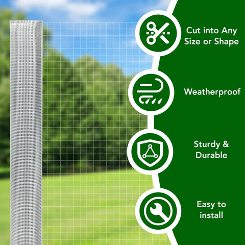 Heavy Duty Galvanized Wire Mesh Roll Shut Out Unwanted Critters Hassle Free Rock Solid Rust Proof Hardware Cloth for custom shapes.