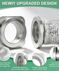 Magnetic Dryer Vent Connector Kit With Airtight Seal, No Mess Quick Connect For 4 Inch Duct, showing aluminum construction
