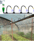 Greenhouse Drip Irrigation Kit With 20 Brass 360 Degree Adjustable Nozzles in use over raised garden beds in greenhouse