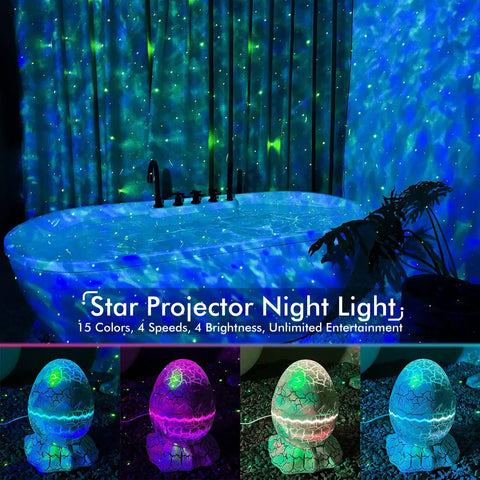 Galaxy Star Projector With Bluetooth Speaker And White Noise, Ocean Wave Night Light For Kids And Adults, Smart App Control, Ceiling And Wall Projections, Perfect For Dorms, Bedrooms, Parties, And Room Decor