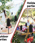 Citronella Outdoor Torches Set of 6 with 16 Ounce Fuel, 58 Inch Black Garden Lanterns on a Sturdy 3 Prong Ground Stake at parties
