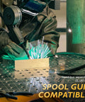 Person welding using Do It All Six In One Welder For MIG TIG Stick Flux Core Spool Gun And Plasma Cutter, spool gun compatible