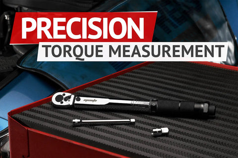 1/4 Inch Drive Click Torque Wrench For Pros With Dual Range Scale 20-200 Inch-Pounds (2.26-22.6 Nm) on tool bench