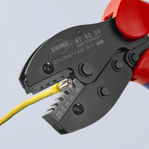 Five Position Ferrule Crimping Pliers For Insulated And Non-Insulated End Sleeves With Precision Dies Self-Releasing Lock Calibrated