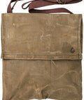 Waxed Canvas Haversack With Adjustable Strap for Outdoor Adventures 11 by 14 Inches Fits From Small to 5XL Front View