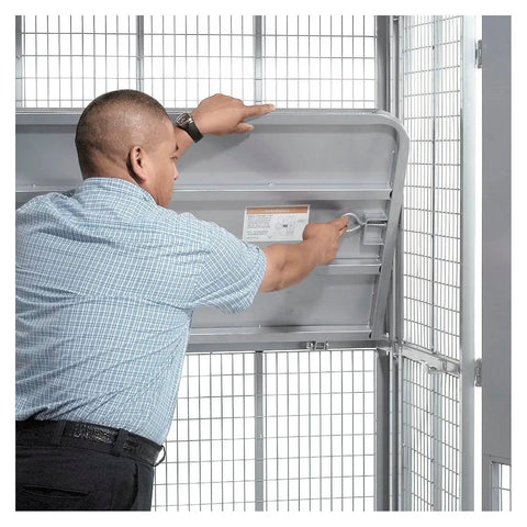 Heavy Duty Folding Security Truck With Lockable Wire Mesh Cage, Built Tough For Two Thousand Pound Loads, Rolls Slick Through Warehouses, And Keeps Your Goods Locked Up Tight