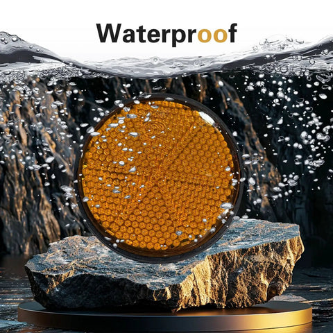 Two Pack 2 Inch Round Motorcycle Reflectors With M6 Screw Mount All Weather Ride Ready Waterproof Plastic For Rear Safety Visibility Orange Universal Fit For Cars And Mailboxes