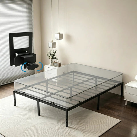 Keep Your Mattress Locked Tight With These Adjustable Non Slip Grippers For Metal Bed Frames And Box Springs Quick No Tools Setup Stops Nighttime Shifting Cold 6 Piece Retainer Bars Black on a metal bed frame.