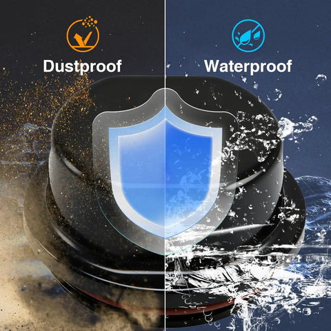 Two Pack Trailer Bearing Dust Cap With O Ring Grease Cover showing dustproof and waterproof protection, dust and water splashes