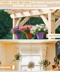 Outdoor and indoor planters hanging with heavy duty black screw in cup hooks one and one quarter inch metal 50 pack.