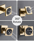 CUTPOIY 8 Inches Rain Shower System Shower Faucet Set with 360° rotating body nozzles, brushed gold finish.