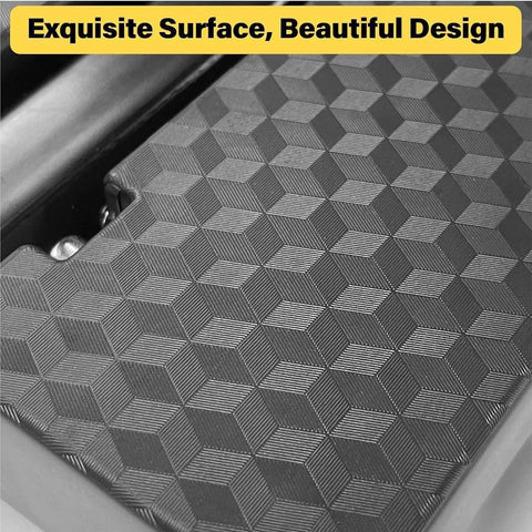 Lightweight Six Wheel Folding Hand Truck Dolly For Luggage And Groceries, Portable Trolley Easy To Use, Diamond Pattern Platform, Heavy Duty Haul Up To 502 Lbs, Ideal For Moving, Shopping, Travel Gear close-up of diamond-pattern platform