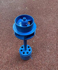 Three Phase Axial Flow Hydroelectric Generator For Low Head Water Turbines, 3000W And 5000W Models, top view, blue turbine