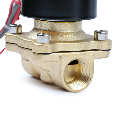 Half Inch Brass Electric Solenoid Valve 24 VAC Normally Closed For Air Water Non Potable NBR Seal Corrosion Resistant Weldable