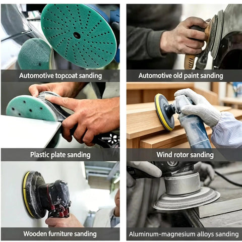 Rock Solid 5 Inch 8 Hole Zirconia Alumina Sanding Discs used for automotive topcoat, plastic, wooden, and aluminum-magnesium sanding.