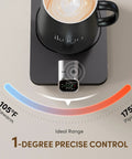 Smart Coffee Mug Warmer Set Keeps Your Brew Hot All Day With Real Time Temperature Readout Complete 15oz Ceramic Mug Lid And Spoon Auto Shut Off Desk Heating Warmer For Home Office A Great Gift For Men And Women with black mug and digital display