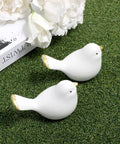 Two Packs Bird Shaped Toilet Bolt Covers Ceramic Screw Caps For Toilet Bolts Easy Install Cute Bathroom Decor White Replacement Parts For Bottom Of Toilets on grass