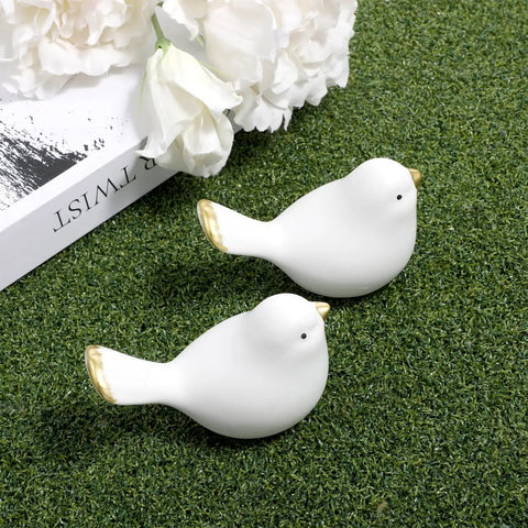 Two Packs Bird Shaped Toilet Bolt Covers Ceramic Screw Caps For Toilet Bolts Easy Install Cute Bathroom Decor White Replacement Parts For Bottom Of Toilets on grass