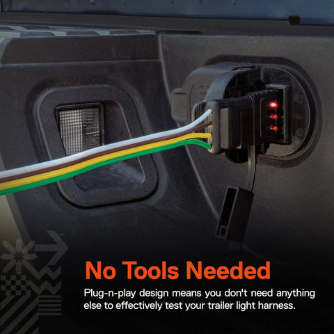 4 Way Flat Trailer Light Tester For 4 Pin Wiring System Inline Between Your Tow Rig And Trailer With Easy Read LEDs To Isolate Wiring Problems Fast And Keep Your Trailer Lights Working Right, plug-in test