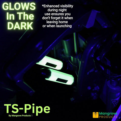 Boat Transom Saver Three Ram Outboard Motor Support Wedge For Mercury And Yamaha Boats glowing in the dark at night