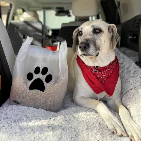 Large Roll Top Pet Food Storage Bag With Airtight Seal Keeps Kibble Fresh 40 Cup Capacity BPA Free Food Grade Pet Safe in car