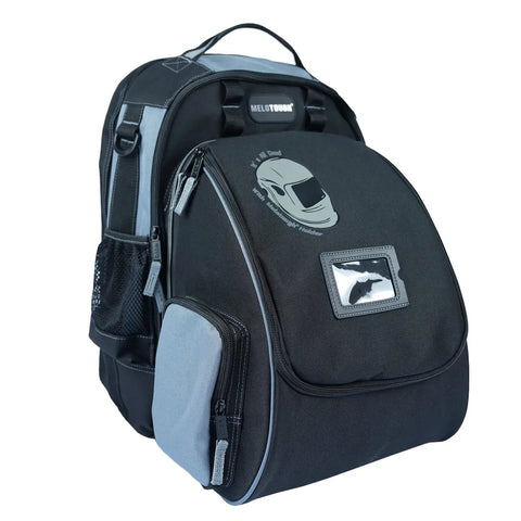 Heavy Duty Welding Backpack For Tools And Helmet, Detachable Helmet Compartment, Large Capacity Extreme Gear Pack, Durable Grey