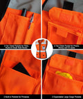 Womens Slim Fit Reflective Safety Vest With 11 Spacious Pockets Breathable Mesh High Vis Orange Work Gear detailed pocket features
