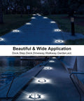 Solar Dock Lights 8 Pack Waterproof Outdoor LED Aluminum Path Lights For Driveways And Gardens, Solar Powered, Installed View