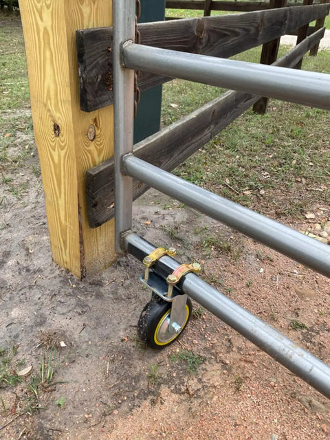 Six Inch Gate Wheel For Metal Tube Gates One Pack Anti Slip Adjustable Farm Gate Wheel Fits One Quarter To Two And A Quarter Inch Tubes