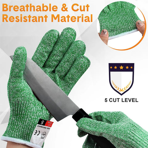 12 Pairs Cut Resistant Gloves Level 5 For Kitchen Cooking And Garden DIY Chefs Colorful Set 6 Colors Heavy Duty Protection Ambidextrous Fit Breathable Comfort Medium