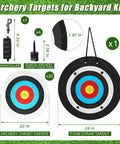 Backyard Ready 24 Inch EVA Foam Archery Target Block With Pins For Easy Backyard Practice Includes 20 Paper Arrow Targets