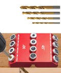 Pro Grade 30 Degree 45 Degree 90 Degree Angle Drill Guide Jig For Hand Drills Portable Drill Guide Block in use on wooden surface