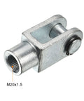 Heavy Duty M20x1.5 Air Cylinder Rod Clevis End Y Connector 94mm Length Female Thread Foot Mount 1 Pack silver steel clevis