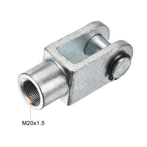 Heavy Duty M20x1.5 Air Cylinder Rod Clevis End Y Connector 94mm Length Female Thread Foot Mount 1 Pack silver steel clevis