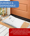 White Poly Mailers 14.5x19 Inches Self Sealing Non Padded Shipping Bags Bulk 500 Pack For Clothing on doorstep