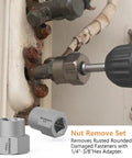 49 Piece Screw And Bolt Extractor Tool Set With Left Hand Drill Bits And Nut Removers For Damaged Stripped Bolts And Screws Multi Spline And Spiral Extractors For Nuts Studs And Fittings Go To Gear used to remove rusted fasteners