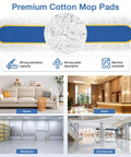 48 Inch Commercial Dust Mop Featuring Oversized Head Heavy Duty Floor Sweeper Big Rugged Workhorse with cotton mop pads.