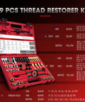 49 Piece Thread Repair Tool Set For Chasing And Restoring SAE And Metric Threads Pro Grade Heavy Duty Automotive Workhorse in case