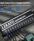 Guitar Pedal Power Supply With 12 Port Isolated Outputs For Effects, DC 9V 12V 18V, showing multiple cable connections.
