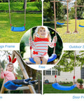 Kids Outdoor Swing Seat With Extra Thick Rope And Adjustable Height From Fifty Five To Seventy One Inches for playground use