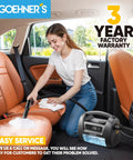 Upgraded Handheld Steam Cleaner For Home And Car Detailing At 230 Degrees F in use for cleaning car seats with steam.