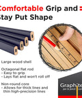 Rugged Graphite Carpenter Pencils That Leave Bold Tracks On Rough Lumber And Power Through Every Jobsite Grind With Hardcore Precision And No Sweat Durability For Woodwork, showing octagonal flat design.